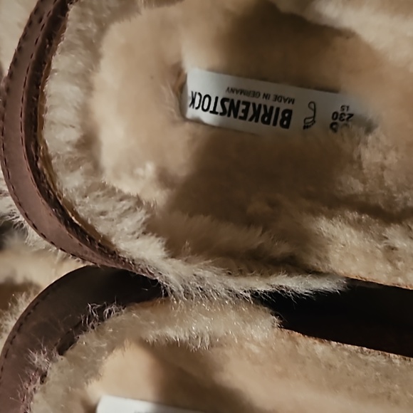 Birkenstock Mayari Shearling Oiled Leather brown Sandals Size 36 new - Picture 3 of 6